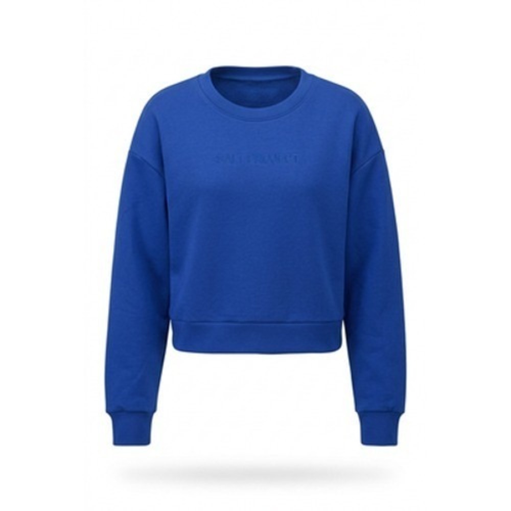 Salt Project Sweatshirt Women L Royal Blue Crewneck Pullover Embroidered Logo